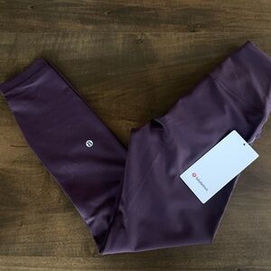 Lululemon 25” Wunder Train High Rise Tights Black Plum Sz 6 NEW